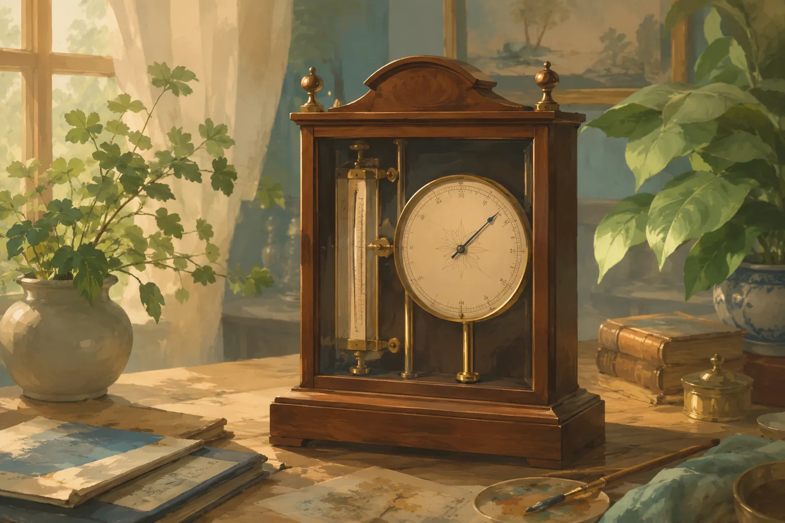 Ein historisches Haarhygrometer aus dem 18. Jahrhundert