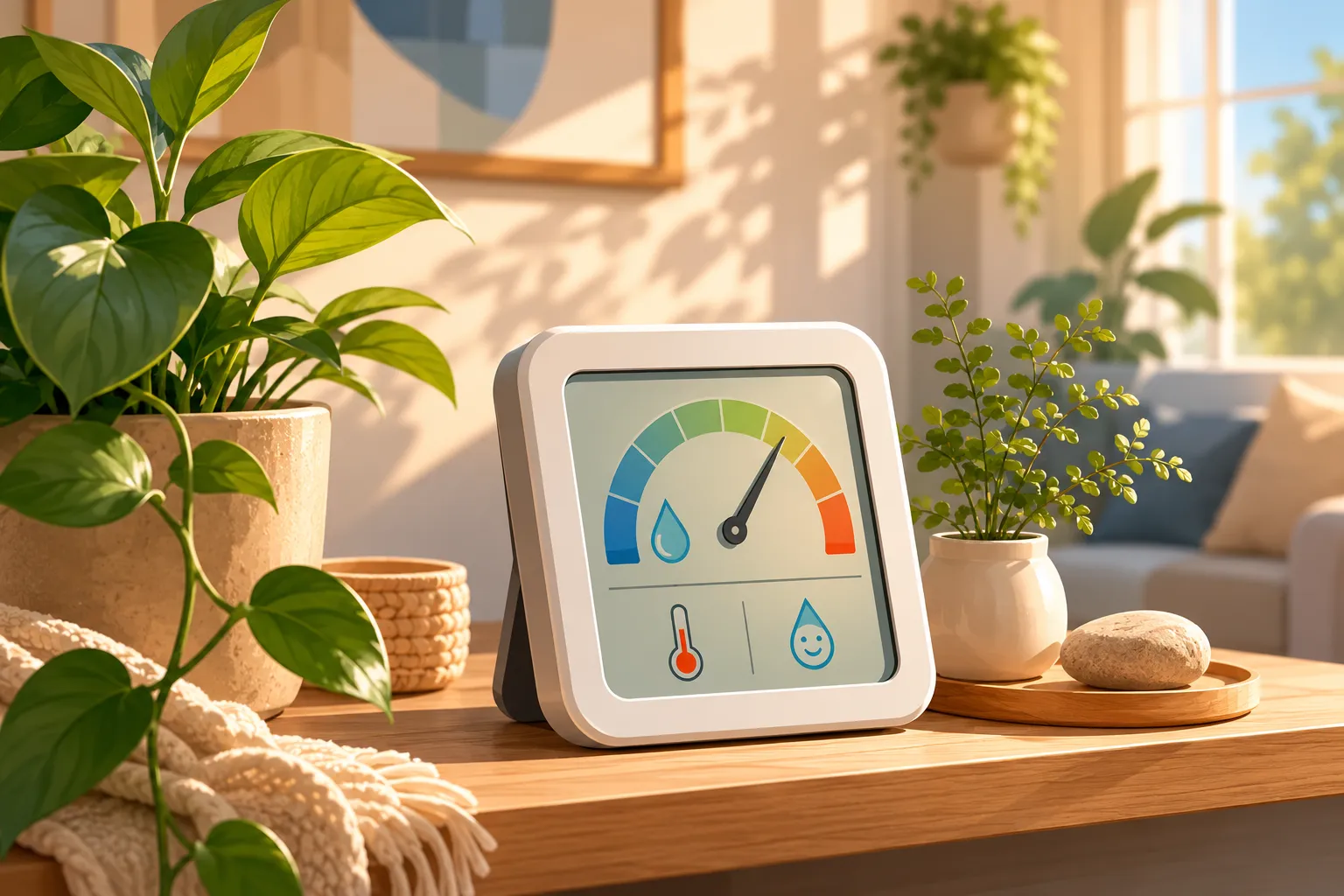 Moderne digitale Hygrometer in einem Smart Home